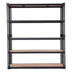 5-Tier Heavy Duty Shelving Unit 2000LBS, Black, 71" H x 39.4" W x 19.7" D