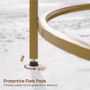 Modern Glass Top Coffee Table with Adjustable Foot Pads, Gold