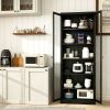Metal Kitchen Pantry Cabinet - 72" Tall Storage with 5 Adjustable Shelves, Black Freestanding Cabinet for Kitchen/Pantry/Bathroom
