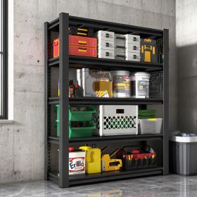 72"H 5-Tier Adjustable Heavy-Duty Shelving with Pegboard, Industrial Storage Rack for Garage, Warehouse, Office, Kitchen - 23.6"D x 47.2"W x 72"H