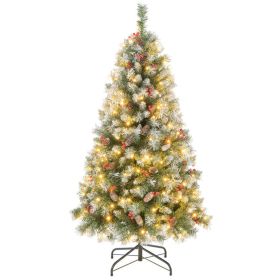 Hinged Christmas Tree with PVC Branch Tips and Warm White LED Lights