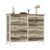 8 Drawers Fabric Drawer Cabinet, Clothes Storing, Strong TV Stand, for Bedrooms, Wardrobes, Entryways, and Living Rooms, Oak