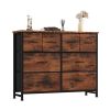 8 Drawers Fabric Drawer Cabinet, Clothes Storing, Strong TV Stand, for Bedrooms, Wardrobes, Entryways, and Living Rooms, Rust
