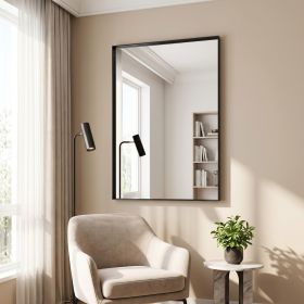 22"x30" Bathroom Wall Mounted Mirror Vanity Rectangular Mirror with Deep Frame, Black
