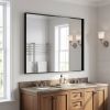40"x48" Bathroom Wall Mounted Mirror Vanity Rectangular Mirror with Deep Frame, Black