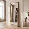 22"x65" Rectangle Full Length Dressing Mirror Floor Standing Mirror Wall Mounted with Deep Frame,Gold