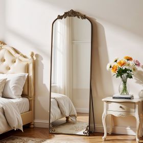 66"x 21" Vintage Arched Full Length Mirror Floor Mirror with Metal Frame, Antique Bronze