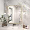 30"x40" Bathroom Mirror Rectangular Wall-Mounted Mirror with Metal Frame, Gold