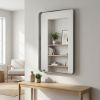 32"x48" Rectangular Bathroom Mirror Vanity Wall Mounted Mirror with Deep Frame, Silver