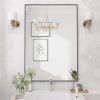 24"x36" Bathroom Wall Mirror with Rectangular Metal Frame, Black