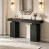 63 Inch Wooden Console Table Entryway Foyer Stand Living Room Decorative Open Shelf Wood Table