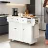 Kitchen Island, Kitchen Cart, Tableware Cabinet, White