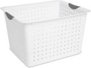6-Pack Deep Ultra Basket, Open Top Plastic Storage Organizer, White - Classic Baskets for Organizing Countertops, Pantry Shelves, Kitchen Cabinets