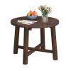 Patio End Table with Solid Wood Structure for Garden Deck Poolside and Indoors