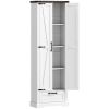 71" Pantry Cabinet, Kitchen Storage Cabinet with Adjustable Shelves, Barn Doors and Drawer for Dining Room, White
