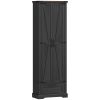 71" Pantry Cabinet, Kitchen Storage Cabinet with Adjustable Shelves, Barn Doors and Drawer for Dining Room, Black