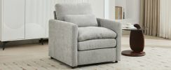 31.9" Cozy Upholstered Armchair Oversized Comfy Cloud Sofa Double Cushion Single Sofa Plush Cushion Armchair for Living Room, Light Grey