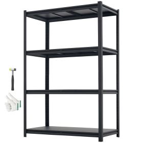 Storage Shelves, 4-Tier Adjustable, 2400 lbs Capacity, Heavy Duty Garage Storage Shelving Unit, Metal Utility Rack Shelf