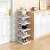 6 Tier Kids Shoe Rack, Collapsible Shoe Rack for Kids' Rooms, Foldable Vertical Shoe Organizer for Front Door Entrance
