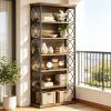 6-Tier Industrial Etagere Bookcase 72" Tall Open Storage Shelves Bookshelf for Living Room Bedroom Hallway