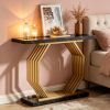Faux Marble Console Table 40 Inch Geometric Metal Base Sofa Accent Table Home Decor Living Room Furniture