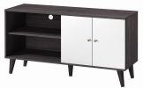 Amidon TV Stand for TVs up to 47.3", with 2 Storage Shelves& 1 Cabinet, Modern Entertainment Centre for TV in Living Room in Dark Gray + White