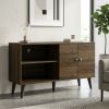 Amidon TV Stand for TVs up to 47.3", with 2 Storage Shelves& 1 Cabinet, Modern Entertainment Centre for TV in Living Room in Walnut
