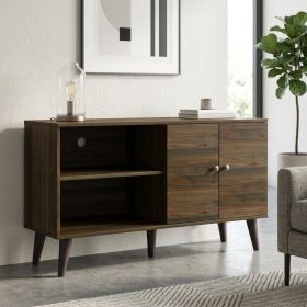 Amidon TV Stand for TVs up to 47.3", with 2 Storage Shelves& 1 Cabinet, Modern Entertainment Centre for TV in Living Room in Walnut