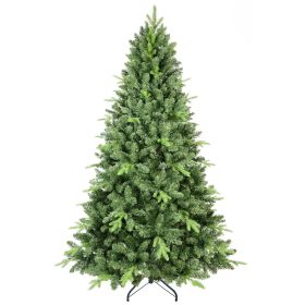 7ft Artificial Christmas Tree with 1816 Mixed PE & PVC Tips, Unlit Hinged Spruce Xmas Tree for Indoor Outdoor, Green, Foldable X-Shaped Base