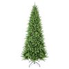 4 ft Unlit Small Christmas Tree, Green Artificial Xmas Tree with 424 PE & PVC Mixed Branches, Metal Hinges, Foldable Base