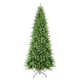 4 ft Unlit Small Christmas Tree, Green Artificial Xmas Tree with 424 PE & PVC Mixed Branches, Metal Hinges, Foldable Base