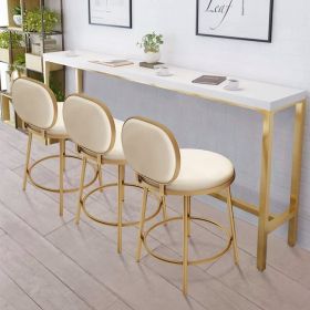 Modern PU Leather Counter Stools with Upholstery Beige