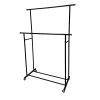 Double Garment Clothes Rack, Rich Black, Metal Frame