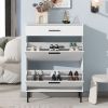 Shoe Cabinet, Freestanding Shoe Rack Storage Organizer with Drawers and Metal Legs, Modern Shoe Storage Cabinet with 2 Flip Drawers for Entryway