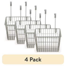 (4 pack)Metal Wire Over-Cabinet Door Basket Organizer, Kitchen Cabinet Storage Basket for Pantry, Kitchen and Cabinet Organization, Medium