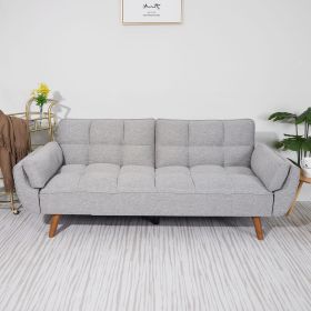 75" Flared Arm Convertible Sleeper Sofa-light gray
