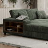 Convertible combination sofa, corduroy fabric, fluffy modern sleeper sofa chair, oversized combination living room double lounge chair, Green