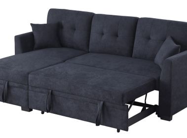 Sectional Sofa Bed, Dark Blue