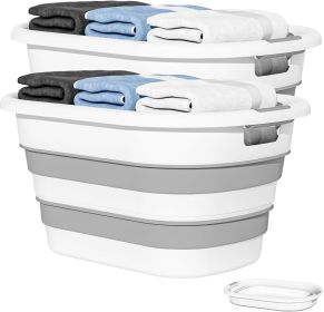 43L(11.5Gallon) Collapsible Laundry Baskets Plastic, Pop Up Laundry hamper/Storage Container, Foldable Laundry Basket with Large Capacity,Sturdy