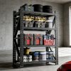 Heavy Duty Metal Adjustable Garage Shelves, 69"H x 47"W Industrial Shelving Unit 4000LBS Capacity Steel Storage Rack for Warehouse, Black