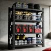 Heavy Duty Metal Adjustable Garage Shelves, 4000LBS Storage Rack (69"H x 59"W x 23.6"D) Industrial Shelving Unit for Warehouse, Black
