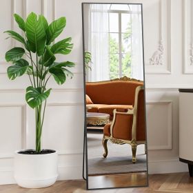 Full Length Mirror 59"x16" Full Body Mirror Rectangle Free Standing Wall Mounted Leaning Hanging Floor Mirrors, Black