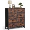 10 Drawers Fabric Cabinet, Clothes Storing, Storage Tower Organizer TV Stand, for Bedrooms, Wardrobes, Entryways, and Living Rooms, Rust