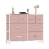8 Drawers Fabric Drawer Dresser, Clothes Storing, Strong TV Stand, for Bedrooms, Wardrobes, Entryways, and Living Rooms, Pink