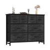 8 Drawers Fabric Drawer Cabinet, Clothes Storing, Strong TV Stand, for Bedrooms, Wardrobes, Entryways, and Living Rooms, WoodBlack