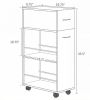 3-Tier Slim Storage Cart Rolling Narrow Kitchen Cart on Wheels for Small Spaces Slide out Side Utility Cart for Bathroom Laundry