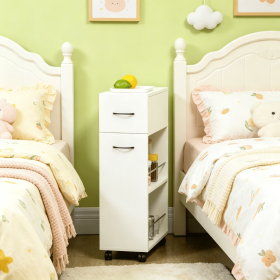 3-Tier Slim Storage Cart Rolling Narrow Kitchen Cart on Wheels for Small Spaces Slide out Side Utility Cart for Bathroom Laundry