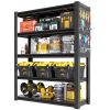 78"H 5-Tier Adjustable Heavy-Duty Storage Shelving with Pegboard, Industrial Metal Shelving Unit for Garages, Warehouses, Offices, Kitchens
