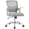 Desk Chair with Ergonomic Lumbar Support, Flip-Up Armrests & Removable Footrest - 250lbs Capacity, Suitable for Home, Office, Bedroom, Gray