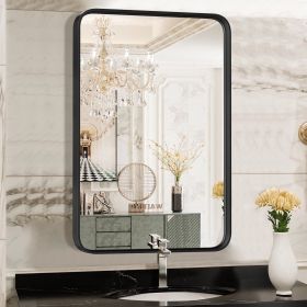 Bathroom Mirror 30"x 22" Wall Mirror with Rectangular Metal Frame, Black